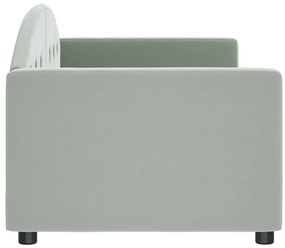 Sofá-cama 80x200 cm veludo cinzento-claro