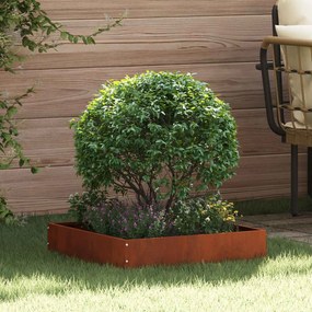 vidaXL Acabamento para Gramado Ferro Enferrujado 50 x 50 x 13 cm