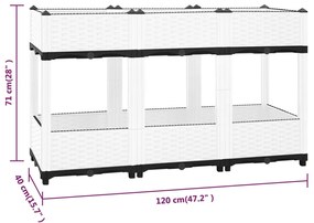 Canteiro elevado 120x40x71 cm polipropileno