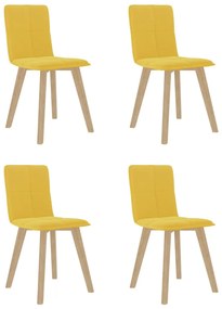 vidaXL Cadeiras de jantar 4 pcs tecido amarelo mostarda