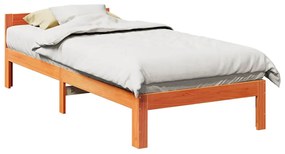 vidaXL Cama sem colchão 90x200 cm pinho maciço castanho-mel