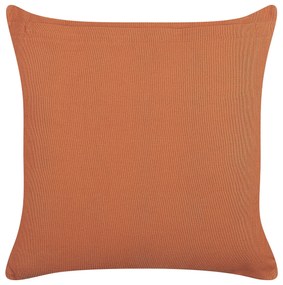 Almofada decorativa com padrão geométrico em algodão laranja e branco 45 x 45 cm VITIS Beliani