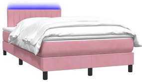 Cama com molas/colchão 120x220 cm veludo rosa