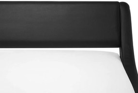 Cama de casal de água em pele sintética preta 180 x 200 cm AVIGNON Beliani