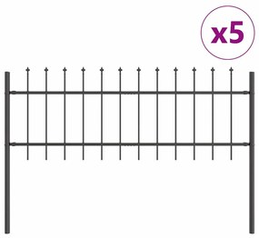 Cerca para Jardim Cinzeto 5.1 x 1 m Aço revestido a pó