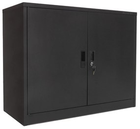 Armário Escritório 720x900x420 mm Portas de Bater Preto - Riva