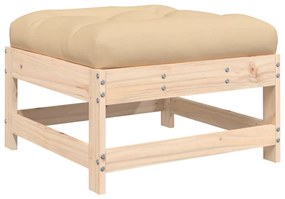 4 pcs conjunto lounge jardim com almofadões madeira maciça