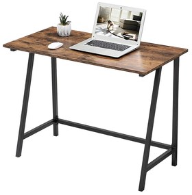 Secretária industrial 100 x 50 x 75 cm, economiza espaço castanho vintage-preto