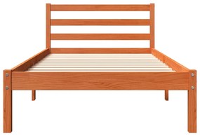 Estrutura de cama 90x190 cm madeira pinho maciça castanho cera