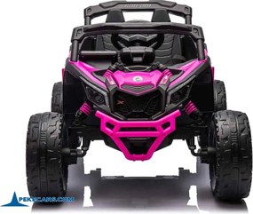 Carro elétrico para crianças 1 a 6 anos, 24V MP4 Buggy Can-Am Maverick Rosa