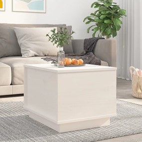 Mesa de centro 40x50x35 cm madeira de pinho maciça branco