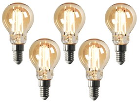 Conjunto de 5 Smart E14 regulável em lâmpada LED Kelvin P45 goldline 4,9W 470 lm 1800-4000K