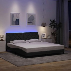 vidaXL Estrutura de cama com LED sem colchão 180x200 cm tecido