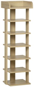 HOMCOM Sapateira Estreita de 7 Níveis Estante para Sapatos para 6 Pares de Sapatos para Espaço Pequeno Quarto e Corredor 32x30x104 cm Madeira