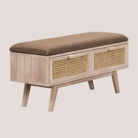 Banco Em Madeira Com 2 Gavetas Ralik Design Madeira Natural - Sklum