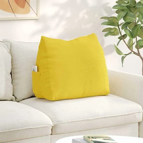 vidaXL Travesseiro para Costas Amarelo Claro 60 x 20 x 50 cm tecido