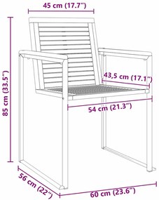 Cama de Sol com Cadeiras de Jardim 3 peças Madeira Sólida Acácia