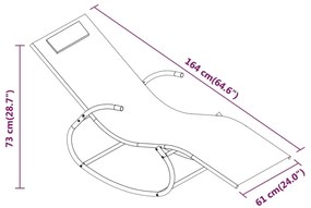 Espreguiçadeira baloiço aço e textilene cinzento