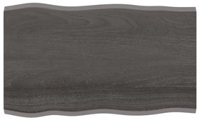 364019 vidaXL Tampo de mesa com bordas vivas carvalho tratado cinza-escuro
