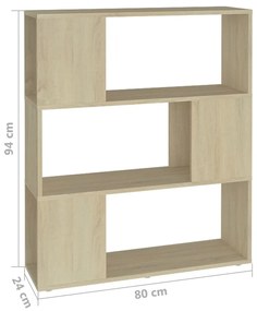 Estante/divisória 80x24x94 cm contraplacado carvalho sonoma