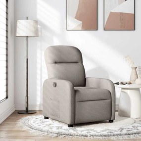 vidaXL Poltrona reclinável tecido cinzento-acastanhado