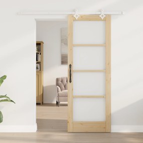 Porta Deslizante vidaXL com Conjunto de Hardware 73.5x198.5 cm Madeira