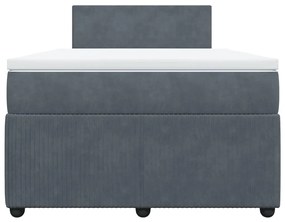 Cama boxspring com colchão 120x200 cm veludo cinzento-escuro