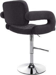 Banco de bar Dublin em tecido 62 x 103-123 x 55 cm Preto