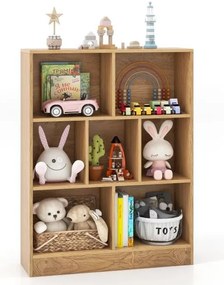 Estante de 8 cubos com 2 kits antitombamento e prateleira de exposição para casa-natural