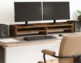 vidaXL Suporte monitor 100x24x16cm derivados madeira carvalho fumado