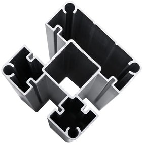 Conjunto de painéis de vedação WPC 872x105 cm preto
