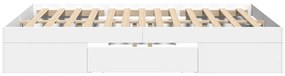 Estrutura de cama 135x190 cm derivados de madeira branco