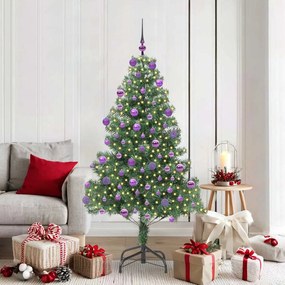 vidaXL Árvore de Natal com 300 LEDs com suporte Verde 180 cm PVC
