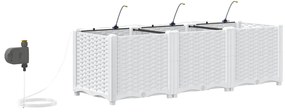 Jardineiras de Jardim 1 pc Branco 120 x 40 x 37.5 cm Plástico