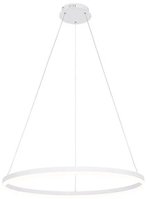 Candeeiro suspenso design branco 80 cm incl. LED regulável em 3 níveis - Anello Moderno