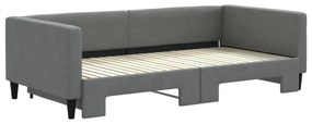 Sofá-cama com gavetão 100x200 cm tecido cinzento-escuro