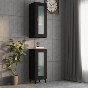 812457 vidaXL Armário de parede suspenso 34,5x34x90 cm preto