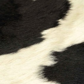 Tapete em couro de vaca genuíno 180x220 cm preto e branco