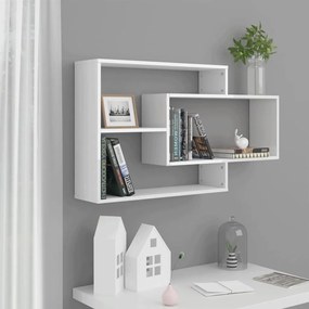 800330 vidaXL Prateleiras parede 104x20x58,5cm contraplacado branco brilhante