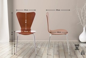 Cadeira para cozinha e sala de jantar empilhável Calisto 45 x 85 x 49 cm Castanho