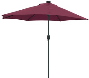 Guarda-sol de Jardim Vermelho bordô 294 x 150 x 224 cm tecido