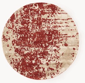 Tapete redondo em lã artesanal Cynthia, vermelho