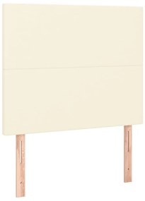 Cama com molas/colchão 100x200 cm couro artificial cor creme