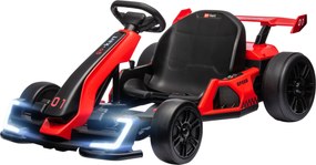 Kart Elétrico 24V para Crianças 6-10 anos, 120 x 76 x 53,5 cm, Motor Duplo de 150 W, Vermelho