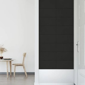 Painel de parede 12 pcs 60x30 cm veludo 2,16 m² preto