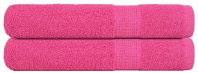 vidaXL Toalhas 2 pcs 100x200 cm 360 gsm 100% algodão rosa