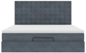 Estrutura cama otomana colchões 180x200 cm cinzento escuro