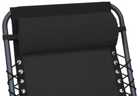 Encosto cabeça cadeira de pátio 40x7,5x15 cm textilene preto