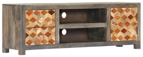 Móvel de TV 120x30x40 cm madeira de mangueira maciça cinzento
