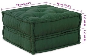 Pouffes Modulares 2 pcs em Verde Tecido da